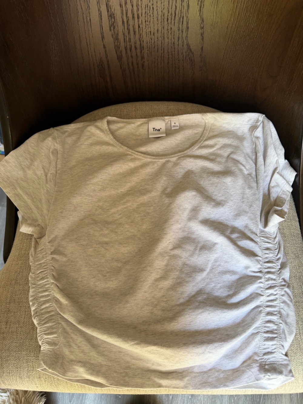 TNA Light Beige Elastic Hem Tee
